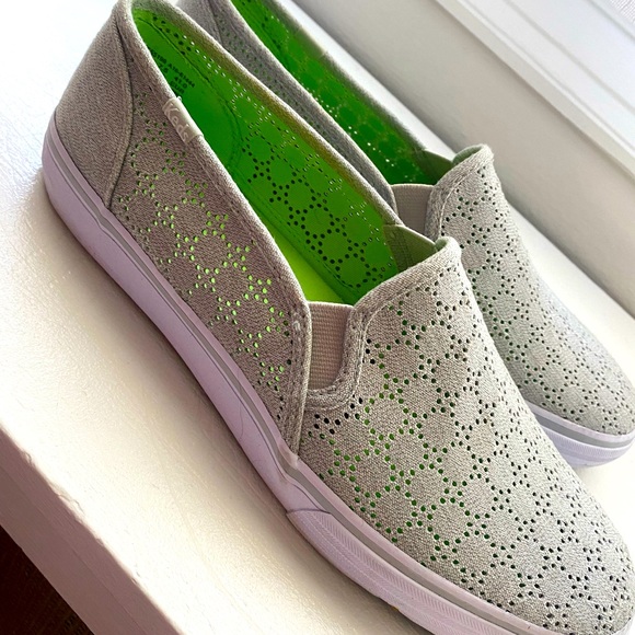 Size 10 Keds light gray slide on mules - Picture 3 of 3